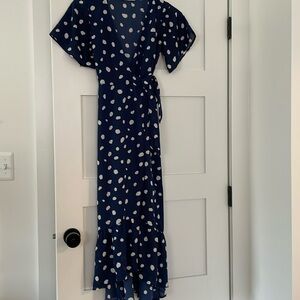 Abercrombie navy blue polka dot dress, XSP